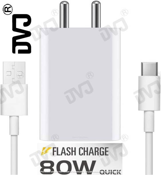 DVJ 80 W Quick Charge Wall Charger for Mobile with Detachable Cable