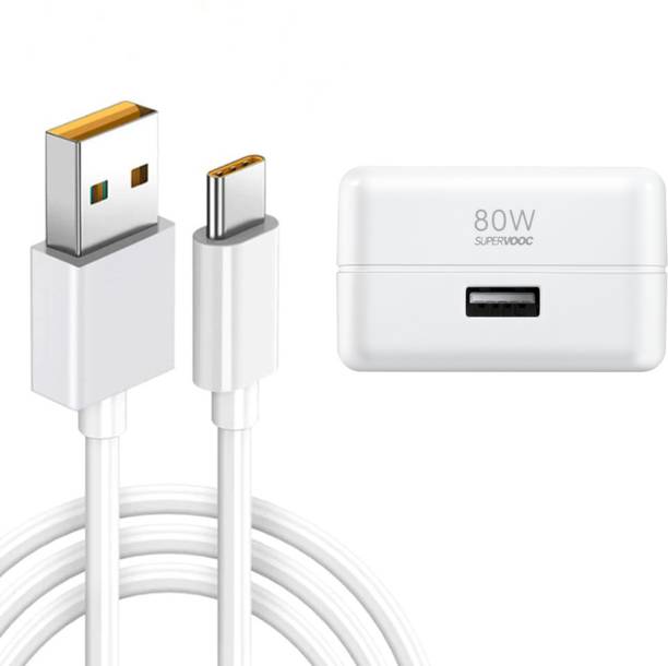 MAK 80 W SuperVOOC 6 A Wall Charger for Mobile with Detachable Ca