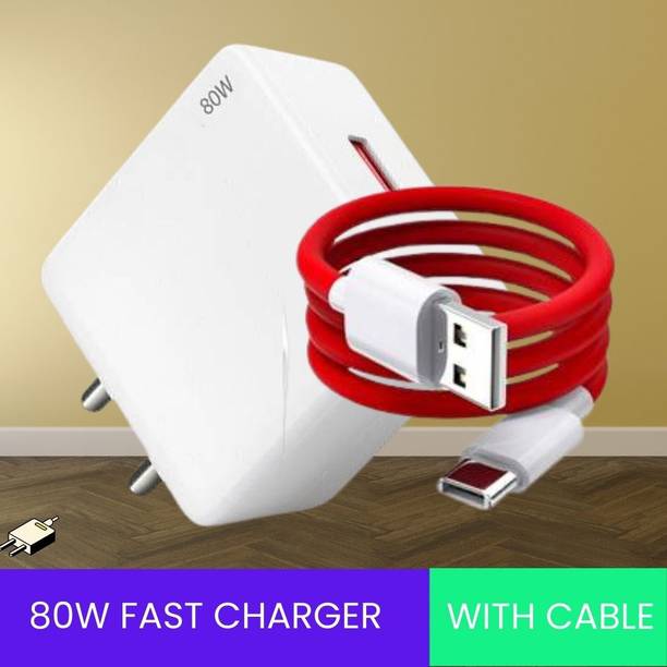 JTP 80 W VOOC 6 A Wall Charger for Mobile with Detachable Cable
