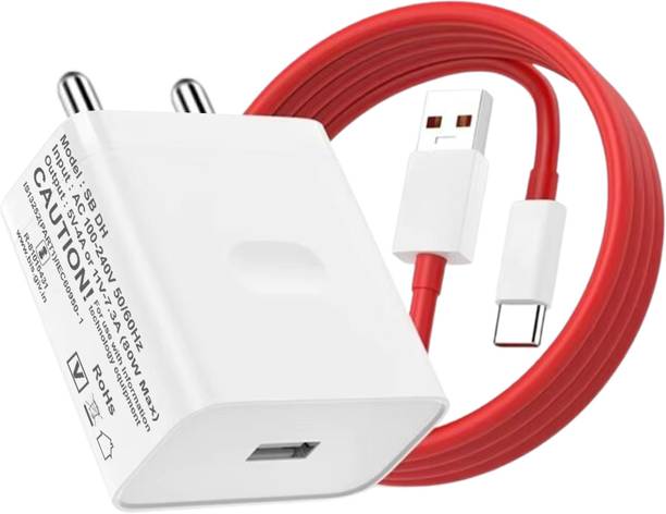 RVAT 80 W SuperVOOC 7.3 A Wall Charger for Mobile with Detachable Cable