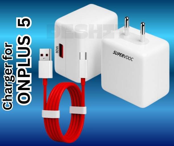 deshit 80 W SuperVOOC 6 A Wall Charger for Mobile with Detachable Cable