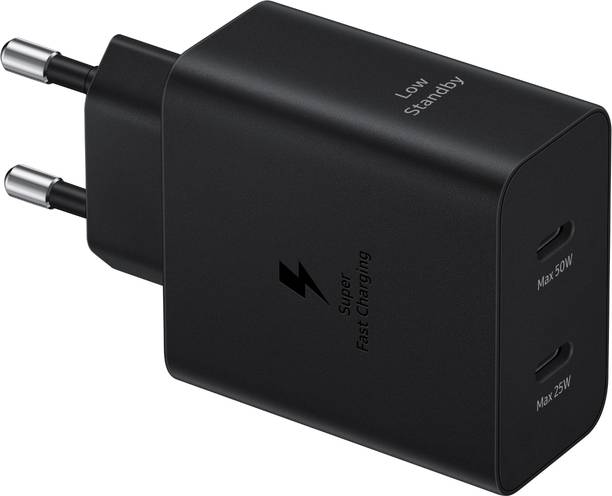 Samsung 50 W PD 3 A Wall Charger for Mobile with Detachable Cable