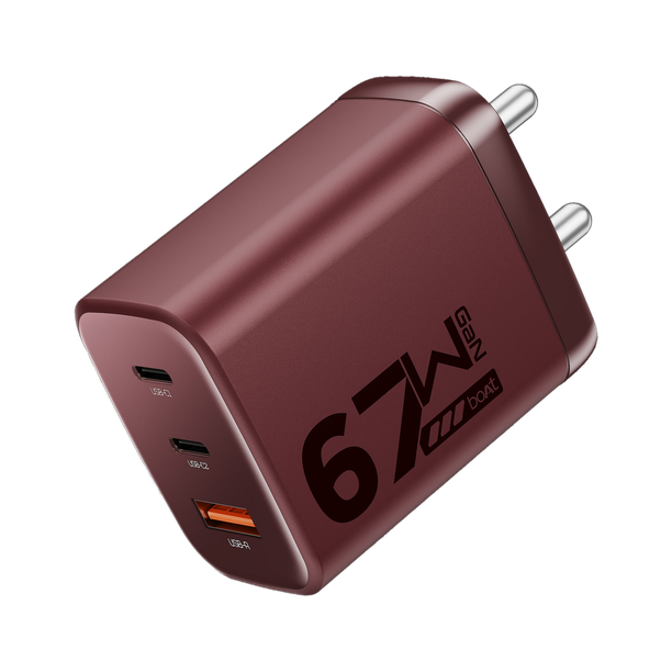 boAt 67 W GaN 3 A Wall Charger for Mobile