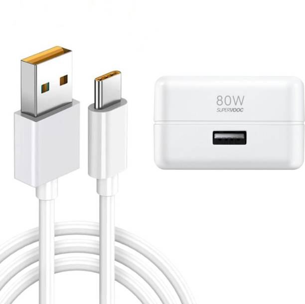 MAK 80 W SuperVOOC 6 A Wall Charger for Mobile with Detachable Cable