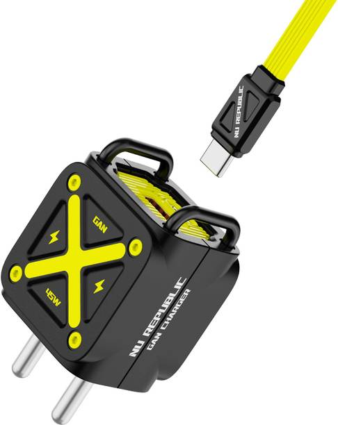 Nu Republic 45 W GaN 4.2 A Dual Port Mobile Charger with Detachable Cable
