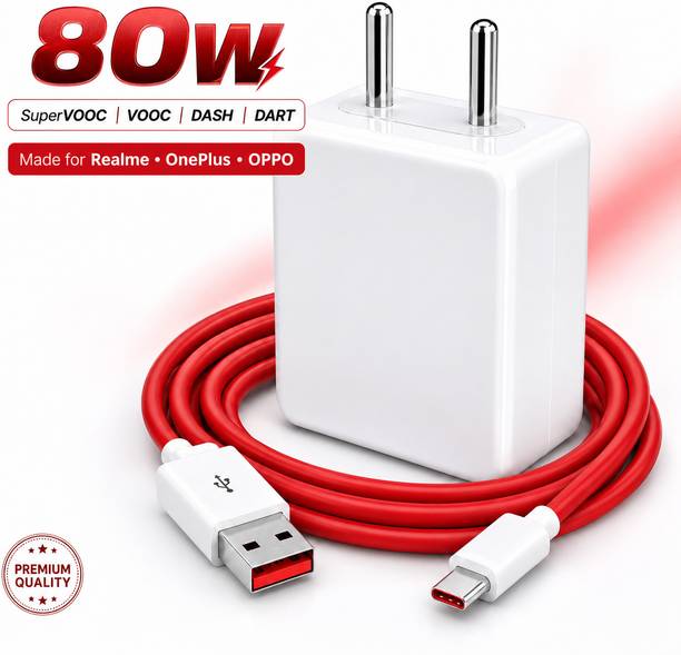 shopbucket 80 W SuperVOOC 7.3 A Wall Charger for Mobile with Detachable Cable