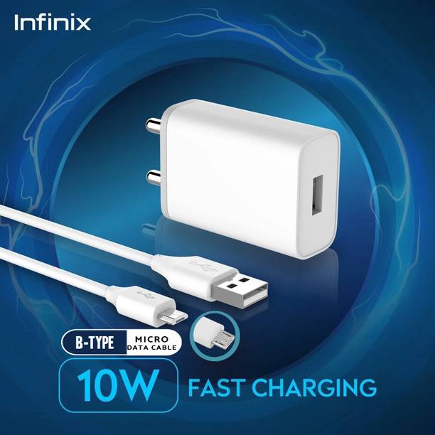 Infinix 10 W Quick Charge 2 A Wall Charger for Mobile with Detachable Cable
