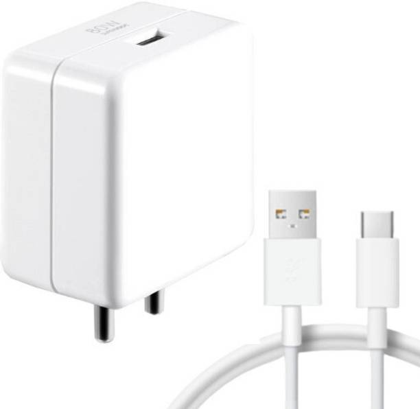 WEFIXALL 80 W SuperVOOC 6 A Wall Charger for Mobile with Detachable Cable