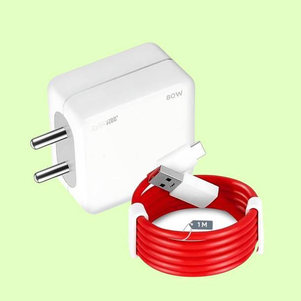 OnePlus 80 W Quick Charge 6 A Wall Charger for Mobile with Detachable Cable