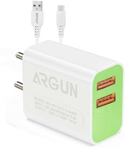 ARGUN 20 W Quick Charge 4 A Multi-pin Wall Charger for Mobile with Detachable Cable