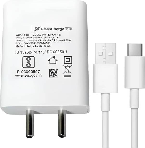 BLYNOIZ 44 W Quick Charge 4 A Wall Charger for Mobile with Detachable Cable
