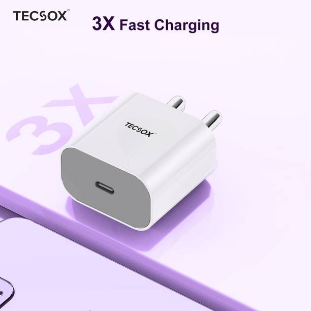 TecSox 18 W PD 4 A Wall Charger for Mobile with Detachable Cable