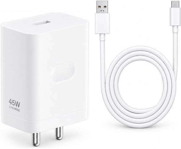 OPPO 45 W SuperVOOC 5 A Wall Charger for Mobile with Detachable Cable