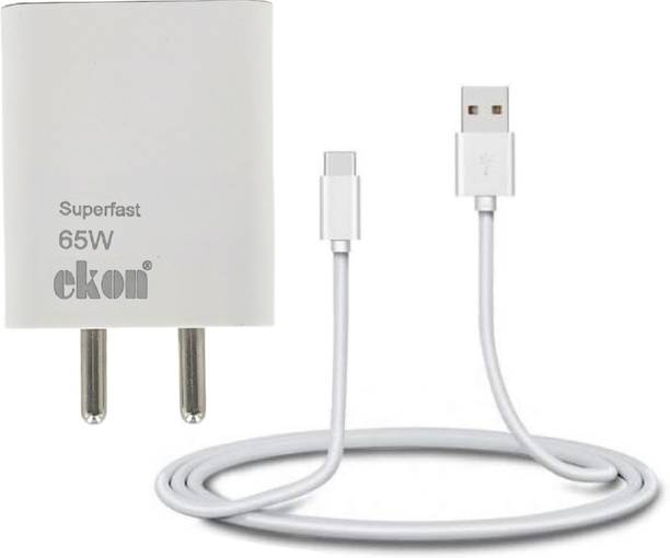 Ekon 65 W Quick Charge 4 A Wall Charger for Mobile with Detachable Cable