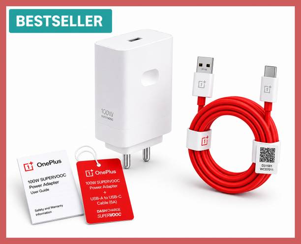 OnePlus 100 W SuperVOOC 9 A Wall Charger for Mobile with Detachable Cable