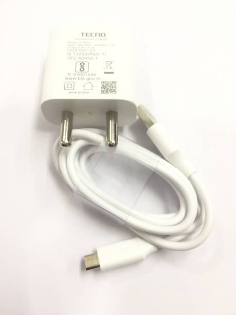 Tecno Adaptive Charging 1.2 A Wall Charger for Mobile with Detachable Cable