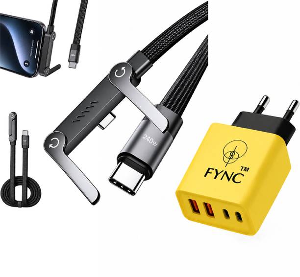 FYNC 30 W 2.4 A Wall Charger for Mobile with Detachable Cable