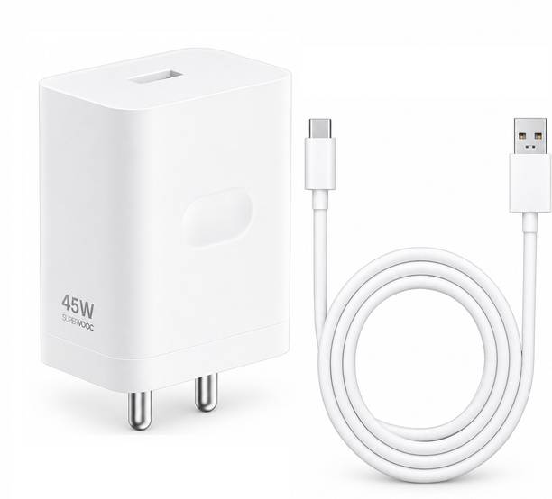 OPPO 45 W SuperVOOC 5 A Wall Charger for Mobile with Detachable Cable