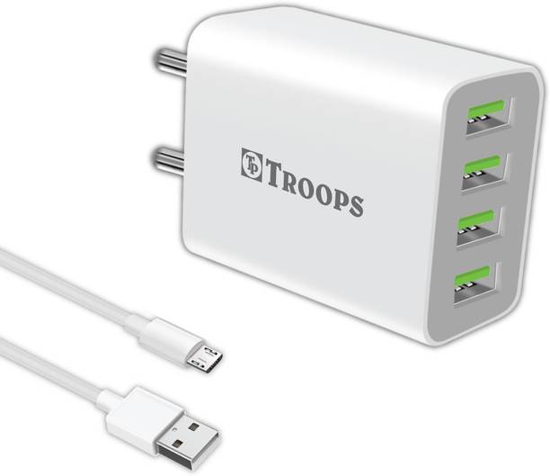 TP TROOPS 22 W 4 A Wall Charger for Mobile with Detachable Cable