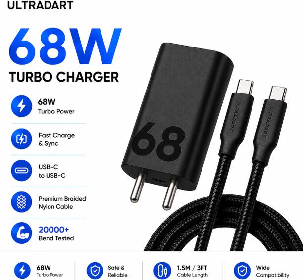 ULTRADART 68 W TurboPower 3.0 4 A Wall Charger for Mobile with Detachable Cable
