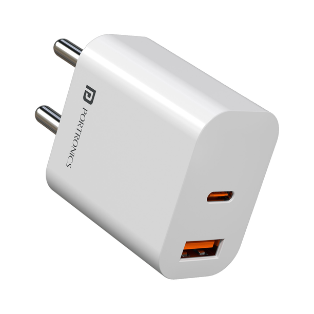 Portronics 20 W PD 3 A Wall Charger for Mobile