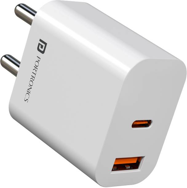 Portronics 20 W PD 3 A Wall Charger for Mobile