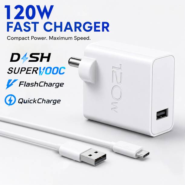 CLAT 120 W Quick Charge 7.3 A Wall Charger for Mobile with Detachable Cable