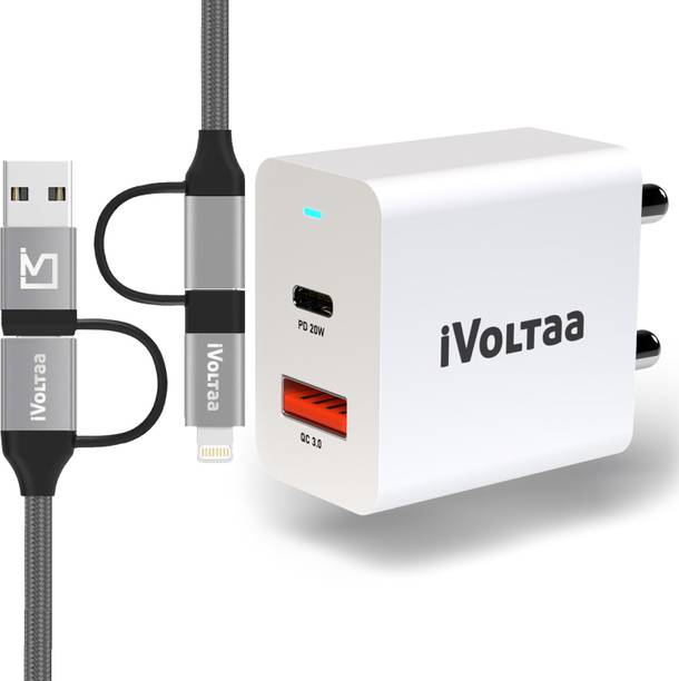 iVoltaa 20 W 3 A Wall Charger for Mobile with Detachable Cable