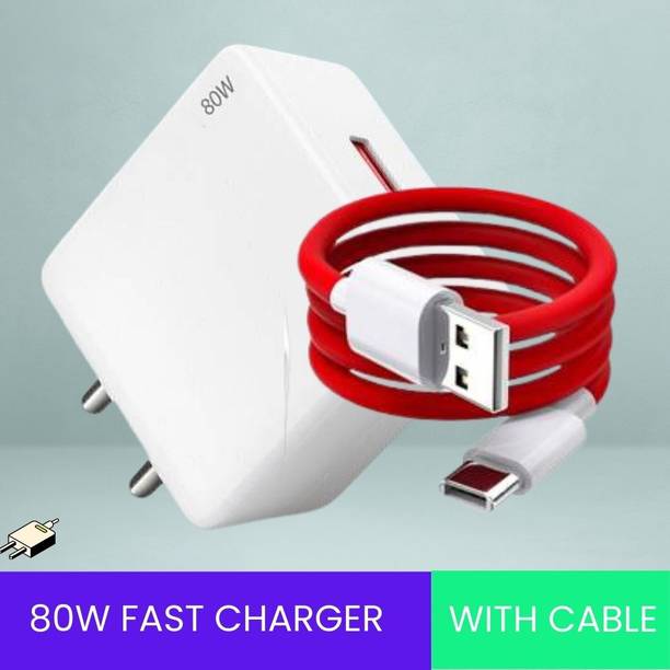 JTP 80 W VOOC 6 A Wall Charger for Mobile with Detachable Cable