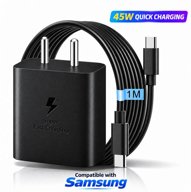 Tekzy 45 W GaN 3 A Wall Charger for Mobile with Detachable Cable