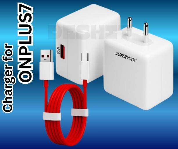 deshit 80 W SuperVOOC 6 A Wall Charger for Mobile with Detachable Cable