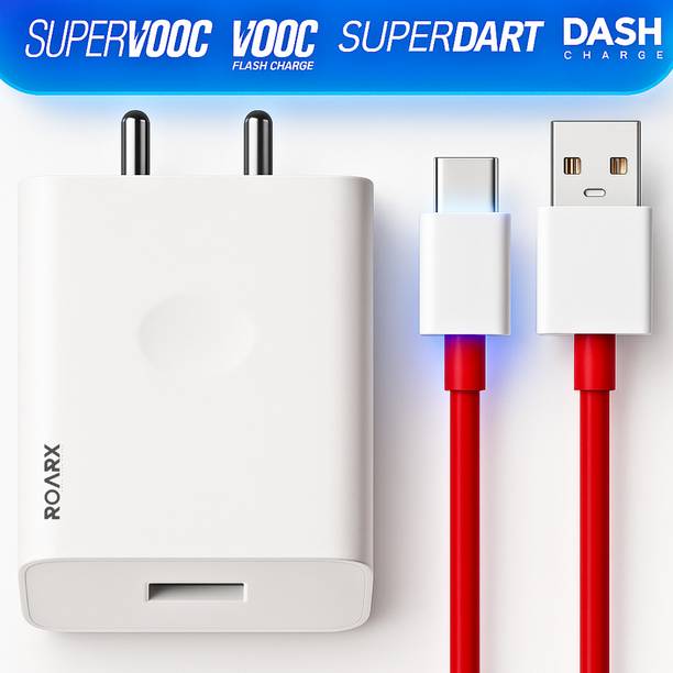 RoarX 33 W SuperVOOC 6 A Wall Charger for Mobile with Detachable Cable
