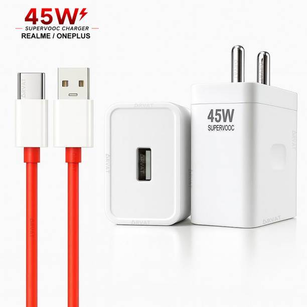 RVAT 45 W SuperVOOC 5 A Wall Charger for Mobile with Detachable Cable