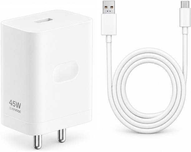 OPPO 45 W SuperVOOC 5 A Wall Charger for Mobile with Detachable Cable