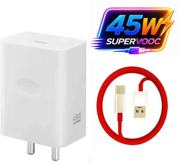 OnePlus 45 W SuperVOOC 4 A Wall Charger for Mobile with Detachable Cable