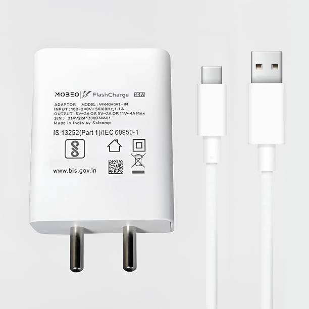 MOBEO 44 W Quick Charge 6 A Wall Charger for Mobile with Detachable Cable