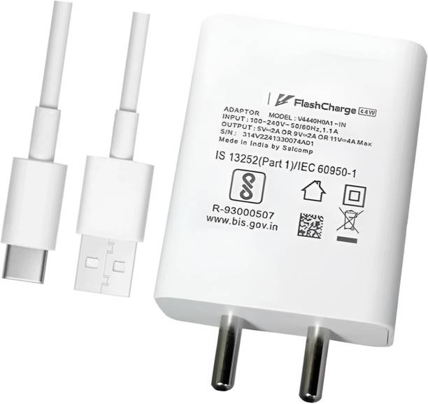 BLYNOIZ 44 W Quick Charge 4 A Wall Charger for Mobile with Detachable Cable