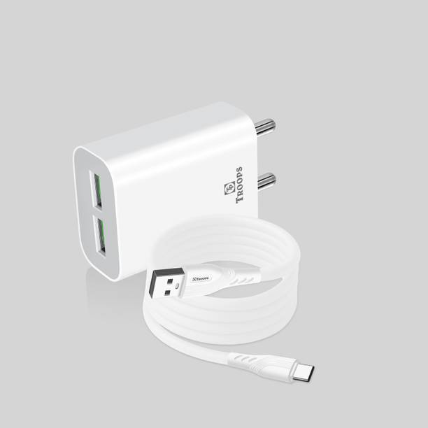 TP TROOPS 18 W Quick Charge 3.4 A Wall Charger for Mobile with Detachable Cable