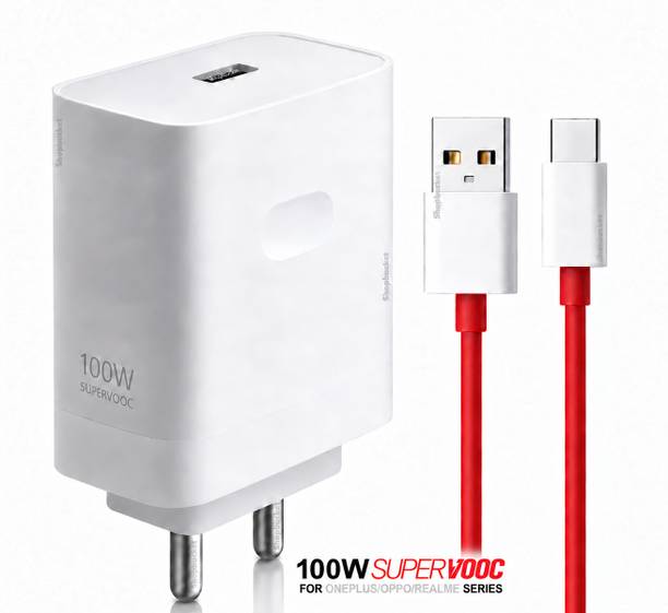 shopbucket 100 W SuperVOOC 9 A Wall Charger for Mobile with Detachable Cable