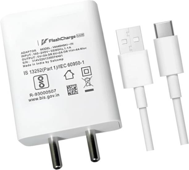 RORRY 44 W Quick Charge 4 A Wall Charger for Mobile with Detachable Cable