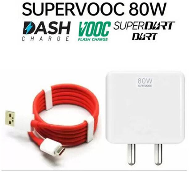 CLAT 80 W VOOC 6 A Wall Charger for Mobile with Detachable Cable