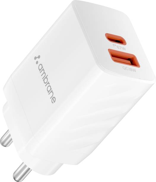 Ambrane 67 W GaN 3 A Wall Charger for Mobile