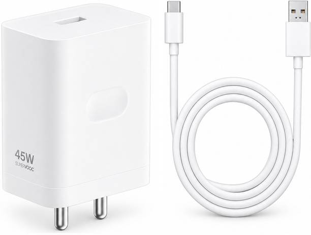 OPPO 45 W SuperVOOC 5 A Wall Charger for Mobile with Detachable Cable