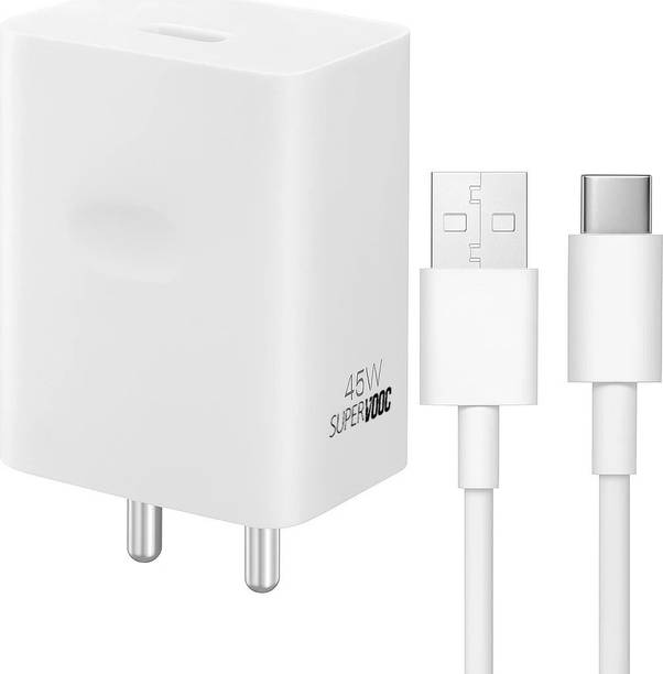 Sulania 45 W SuperVOOC 5 A Wall Charger for Mobile with Detachable Cable