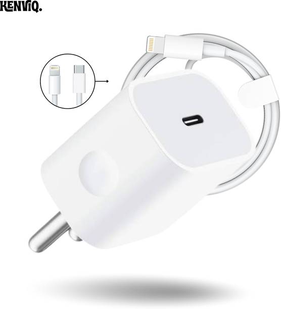 Kenviq 20 W PD 3 A Wall Charger for Mobile with Detachable Cable