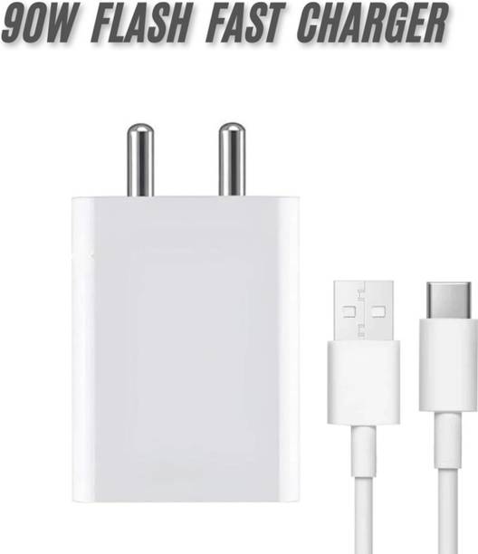 TECHWAQE 90 W SuperVOOC 8 A Wall Charger for Mobile with Detachable Cable