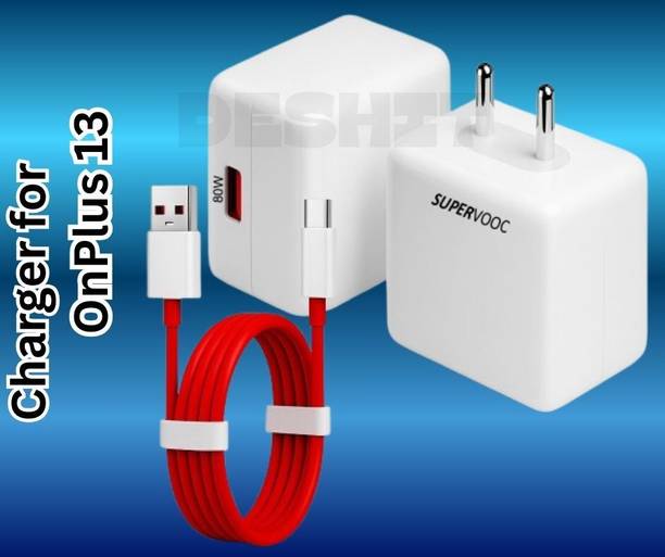 deshit 80 W SuperVOOC 6 A Wall Charger for Mobile with Detachable Cable