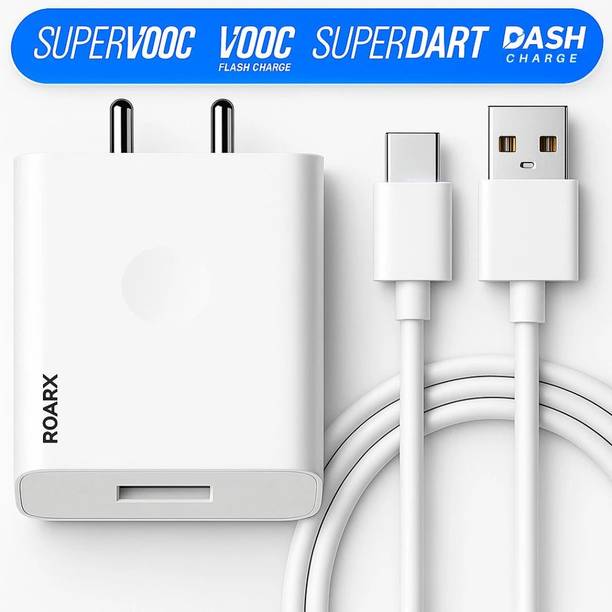 RoarX 33 W SuperVOOC 6 A Wall Charger for Mobile with Detachable Cable