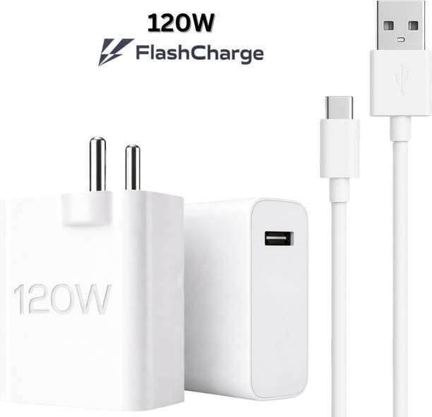 Sulania 120 W Quick Charge 8 A Wall Charger for Mobile with Detachable Cable