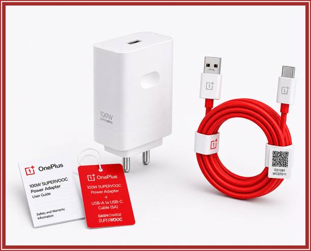 OnePlus 100 W SuperVOOC 9 A Wall Charger for Mobile with Detachable Cable